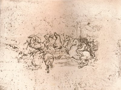 Anghiari战役（c1505-c1523 1883）漫画的部分副本 作者 塞萨雷达塞斯托