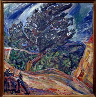 Chaim Soutine的大树蓝色绘画 作者 Chaim Soutine