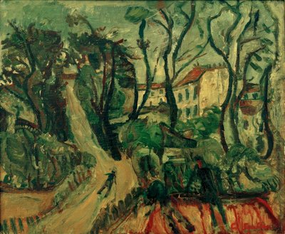 Ch。Soutine，与房屋景观 作者 Chaim Soutine