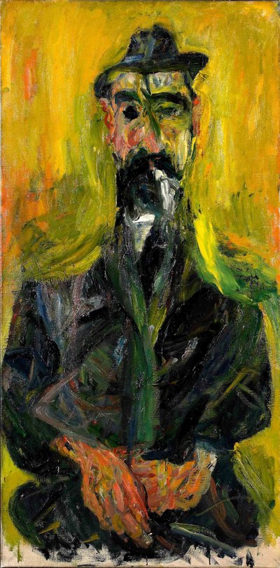 戴帽子的人》，约1919年。 作者 Chaim Soutine