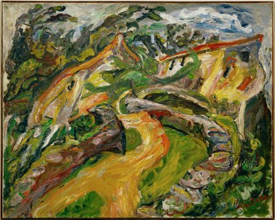 有上升道路的风景（布面油画） 作者 Chaim Soutine