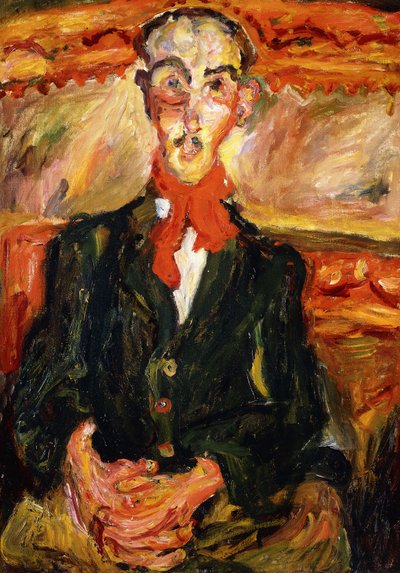 穿着红色围巾的男人；戴红色围巾的男人，约1921年 作者 Chaim Soutine