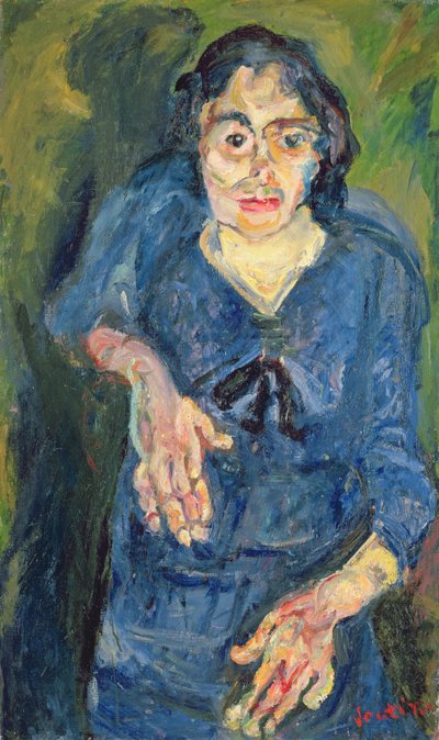 肖像 - 蓝色的女人 作者 Chaim Soutine