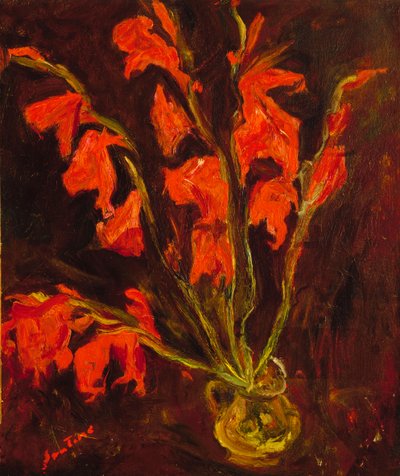 红色剑兰，c.1919 作者 Chaim Soutine