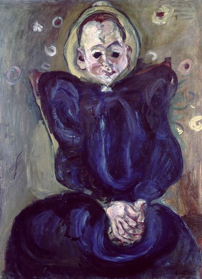 Woman in a blue dress (oil on canvas) 作者 Chaim Soutine