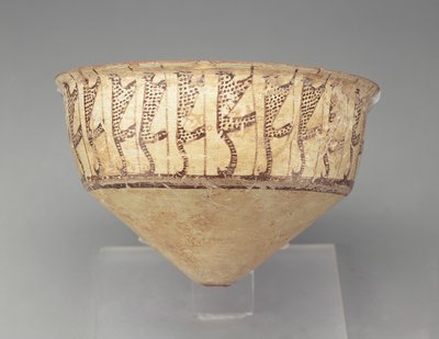 豹纹设计的圆锥形碗，公元前3500-3000（浅黄色陶器） 作者 胆石
