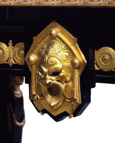 拿破仑三世表，由让·布兰德利（Jean Brandely）设计，镶嵌由E. Varlot，巴黎，约1850-75年（ormolu，镀金铜，乌木和梧桐） 作者 查尔斯·纪尧姆·迪尔