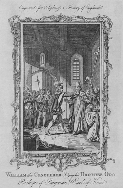征服者威廉抓住了他的兄弟奥多，巴约主教和肯特伯爵"，1773年。 作者 查尔斯，C 格里尼翁，老查尔斯·格里尼翁。查尔斯·格里尼翁, 格里尼翁