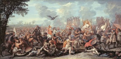 波斯将军之死》（牛皮纸上的蛋彩画） 作者 查尔斯（之后）勒布伦