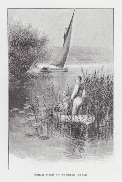 钓鱼：Wroxham Broad（石版画）上的鲷鱼间距 作者 查尔斯（之后）Whymper