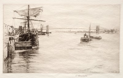 布鲁克林大桥，1888年。 作者 查尔斯·亚当斯·普拉特