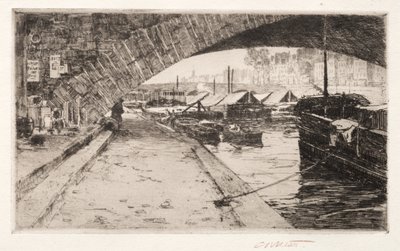 1887年在巴黎Pont Marie统治下。 作者 查尔斯·亚当斯·普拉特
