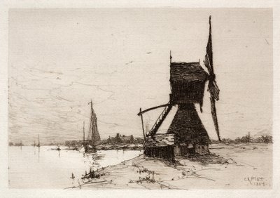 沿海风车，1884年。 作者 查尔斯·亚当斯·普拉特