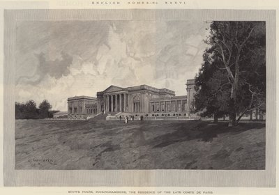 英国家园，Stowe House，白金汉郡，巴黎后期居住区 作者 Charles Auguste Loye