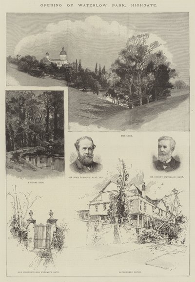Highgate的Waterlow Park开业 作者 Charles Auguste Loye