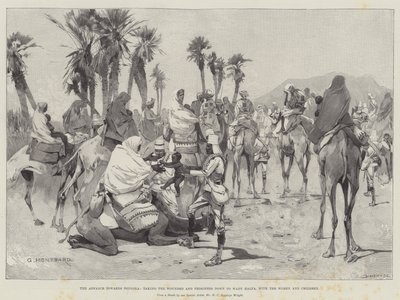 朝着东戈拉前进，将伤者和囚犯带到妇女和儿童的Wady Halfa 作者 Charles Auguste Loye