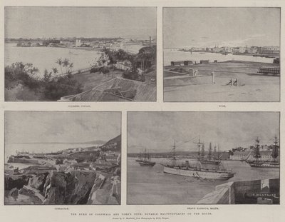 康沃尔公爵和约克的游览，路线上着名的停摆地点 作者 Charles Auguste Loye