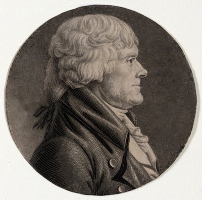 托马斯-杰斐逊，出版。1806. 作者 Charles Balthazar Julien Fevret de "Saint Mémin 1770 1852"。