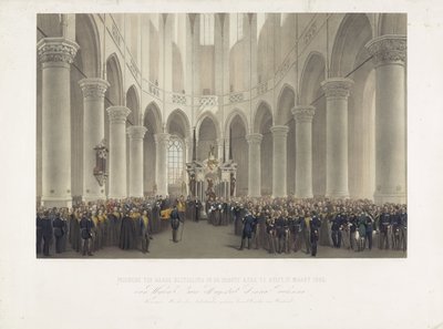 1865 年 3 月 17 日，已故俄罗斯大君主、荷兰皇太后 Anna Paulowna 殿下在代尔夫特 Groote Kerk 的庄严葬礼（物品上的标题） 作者 约翰威廉弗里德里希瓷砖