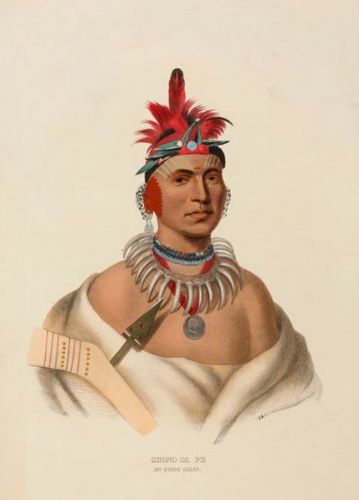 CHONO CA PE.AN OTTOE CHIEF.，摘自《北美印第安部落史 作者 查尔斯·伯德·金