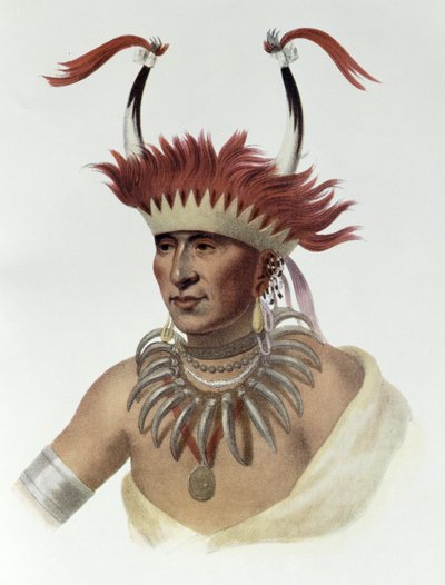 Chon-Mon-I-Case或&39;L&39;Ietan&39;，Oto Half-chief，1821，插图来自&39;北美印第安部落，第1卷&39;，由Thomas L. McKenney和James Hall，pub。约翰格兰特 作者 查尔斯·伯德·金