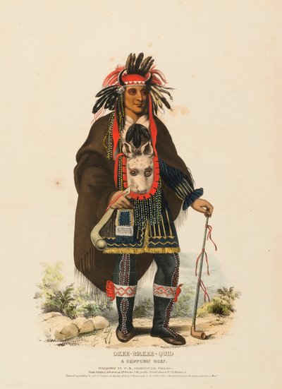 okee-makee-quid.北美印第安部落史》中的 "CHIPPEWAY 酋长"。 作者 查尔斯·伯德·金