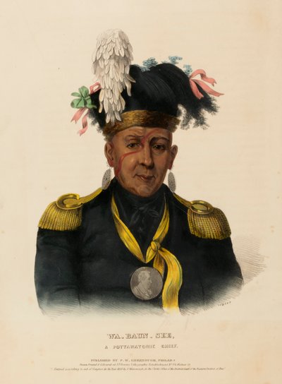 WA-BAUN-SEE, A POTTAWATOMIE CHIEF, 摘自《北美印第安部落史 作者 查尔斯·伯德·金