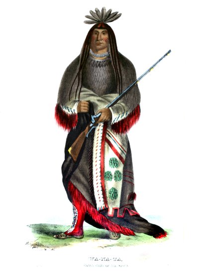 苏族大酋长瓦纳塔（Wanata）（"充电器"）。 作者 查尔斯·伯德·金