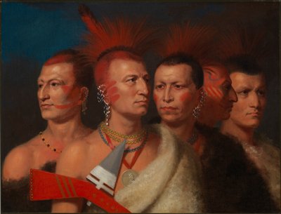 年轻的奥马霍、战鹰、小密苏里和波尼人，1821年。 作者 查尔斯·伯德·金