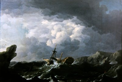 Lichfield号船在摩洛哥海岸的失事，1758年11月29日（布面油画） 作者 查尔斯·布鲁金