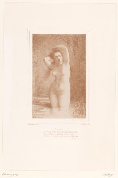 水仙女萨尔马西斯扎起她的头发 Salmacis（物体上的标题） 作者 维克多·雅克·贝尔托兹