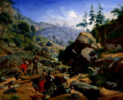 锡耶拉山脉的矿工，1851-1852。创作者：查尔斯-克里斯蒂安-纳尔, 奥古斯特-温德罗斯. 作者 Charles Christian Nahl, August Wenderoth