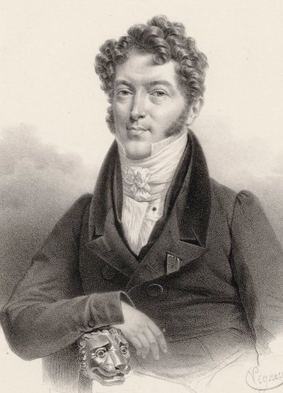 小提琴家和作曲家夏尔-菲利普-拉丰1781-1839的肖像。 作者 Charles Constans