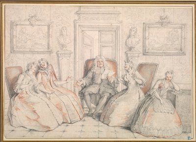 Trissotin读给Philaminte，Bélise和Armande ...，大概是c。 1725-1726。 作者 查尔斯·科佩尔