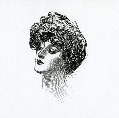 一个吉布森女孩，c.1902 作者 查尔斯·达纳·吉布森