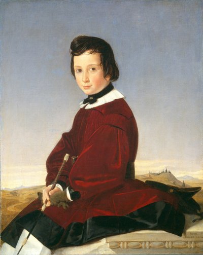 一位年轻女骑手的肖像，1839年。 作者 查尔斯·大卫