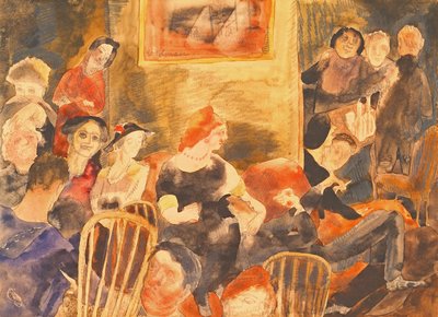 社会的插图，1919年（wc＆铅笔在纸上） 作者 查尔斯·德穆斯