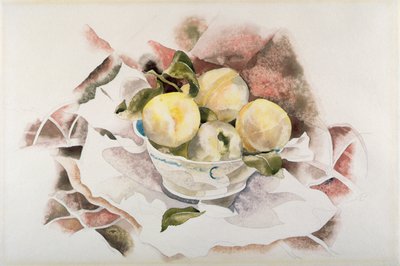 静物，桃子，约1922年（纸上石墨水彩）。 作者 查尔斯·德穆斯