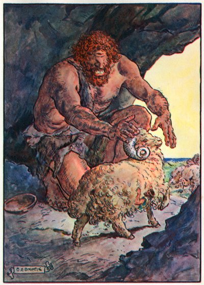 Polyphemus，来自Waverley Book Company出版的“The Children&39;s Hour：The Story from the Classics” 作者 查尔斯·埃德蒙·布洛克