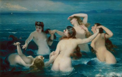 美人鱼在海中嬉戏 作者 Charles Edouard Boutibonne