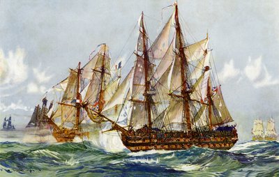 1805年在特拉法加之后拍摄了Duguay Trouin（Implacable） 作者 查尔斯·爱德华·迪克森