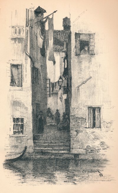 威尼斯的一条街，1895年 作者 查尔斯·爱德华·霍洛威