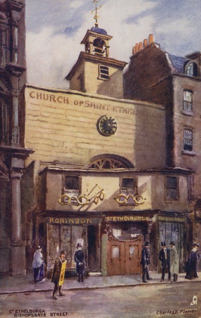 St Ethelburga教堂，Bishopsgate街，伦敦 作者 查尔斯·埃德温·弗洛尔