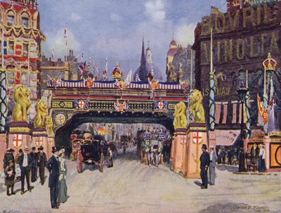 Ludgate Circus于1902年6月 作者 查尔斯·埃德温·弗洛尔
