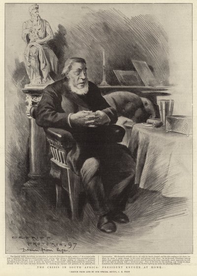 南非的危机，总统克鲁格在家 作者 Charles Edwin Fripp