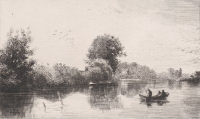 马恩河岸，约1862年。 作者 查尔斯·埃米尔·雅克
