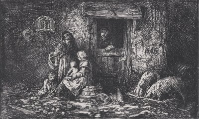 农场的大门，约1850年。 作者 查尔斯·埃米尔·雅克