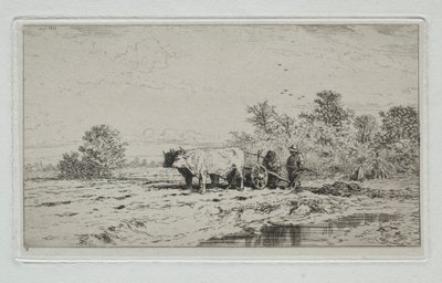 景观，劳工，1845年。 作者 查尔斯·埃米尔·雅克