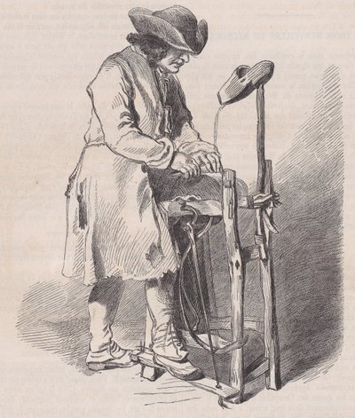 卢浮宫博物馆，绘画作品集，Le Remouleur，由华托创作，来自Magasin Pitto...，约1852年。 作者 查尔斯·埃米尔·雅克
