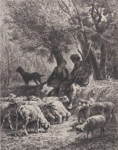 田园风光，1864年。 作者 查尔斯·埃米尔·雅克